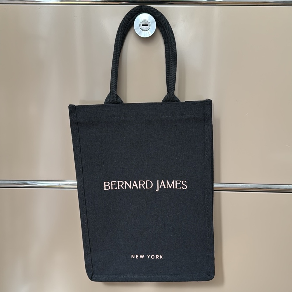 Bernard James black canvas tote bag